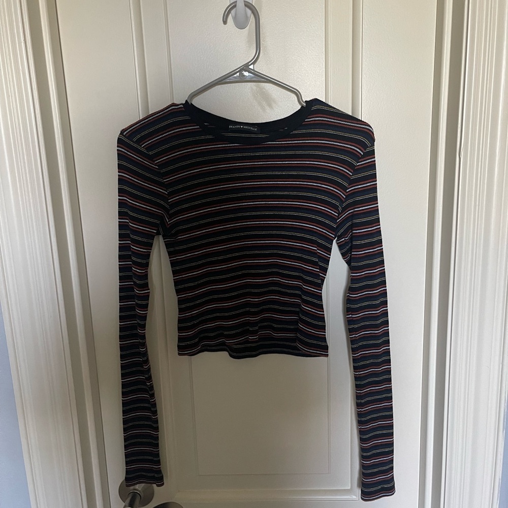 Brandy Melville Striped Long-Sleeved Top